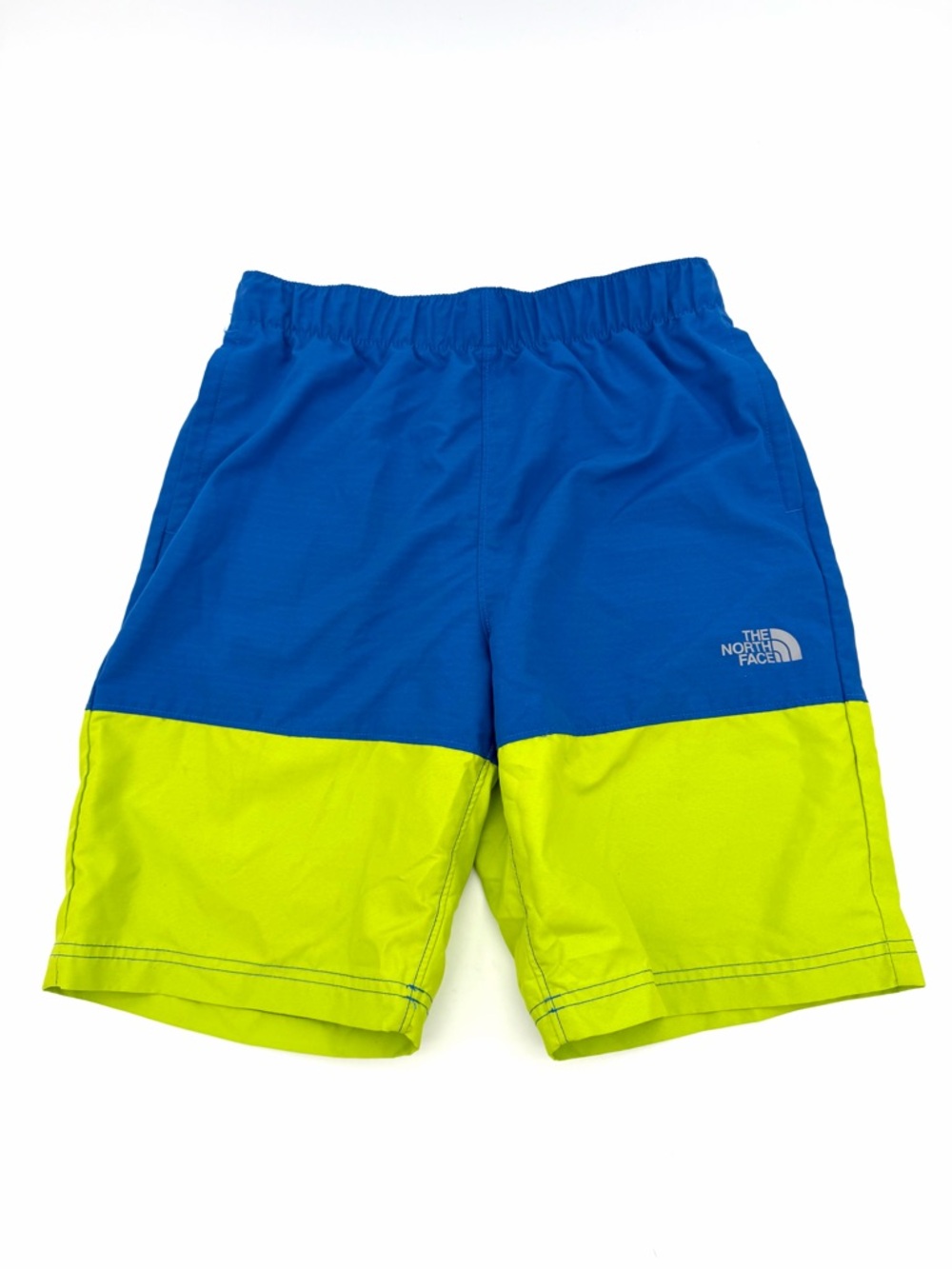 The North Face Boy's Swimming Trunks Size Large 14-16 Swim Shorts Blue Yellow